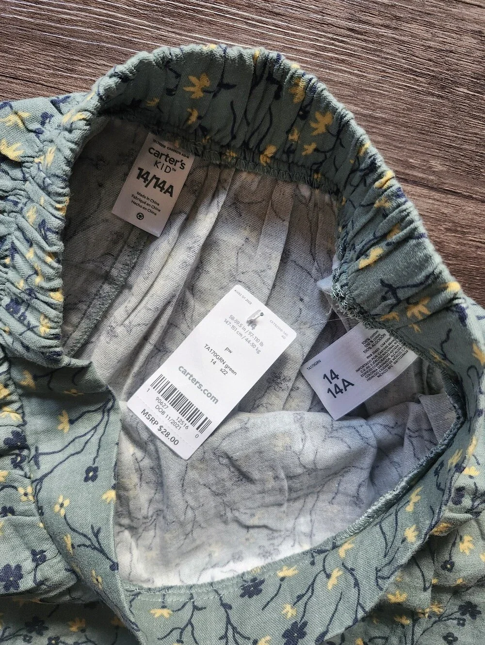 NWT Carter's Green Floral Mini Skirt